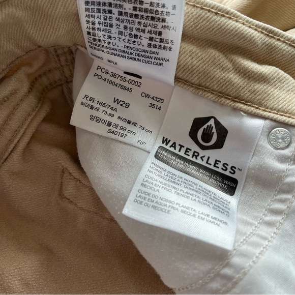 LEVIS sz 29 HIGH WAISTED Wide Leg Crop Khaki Color Jeans Cargo Pockets - Picture 6 of 10